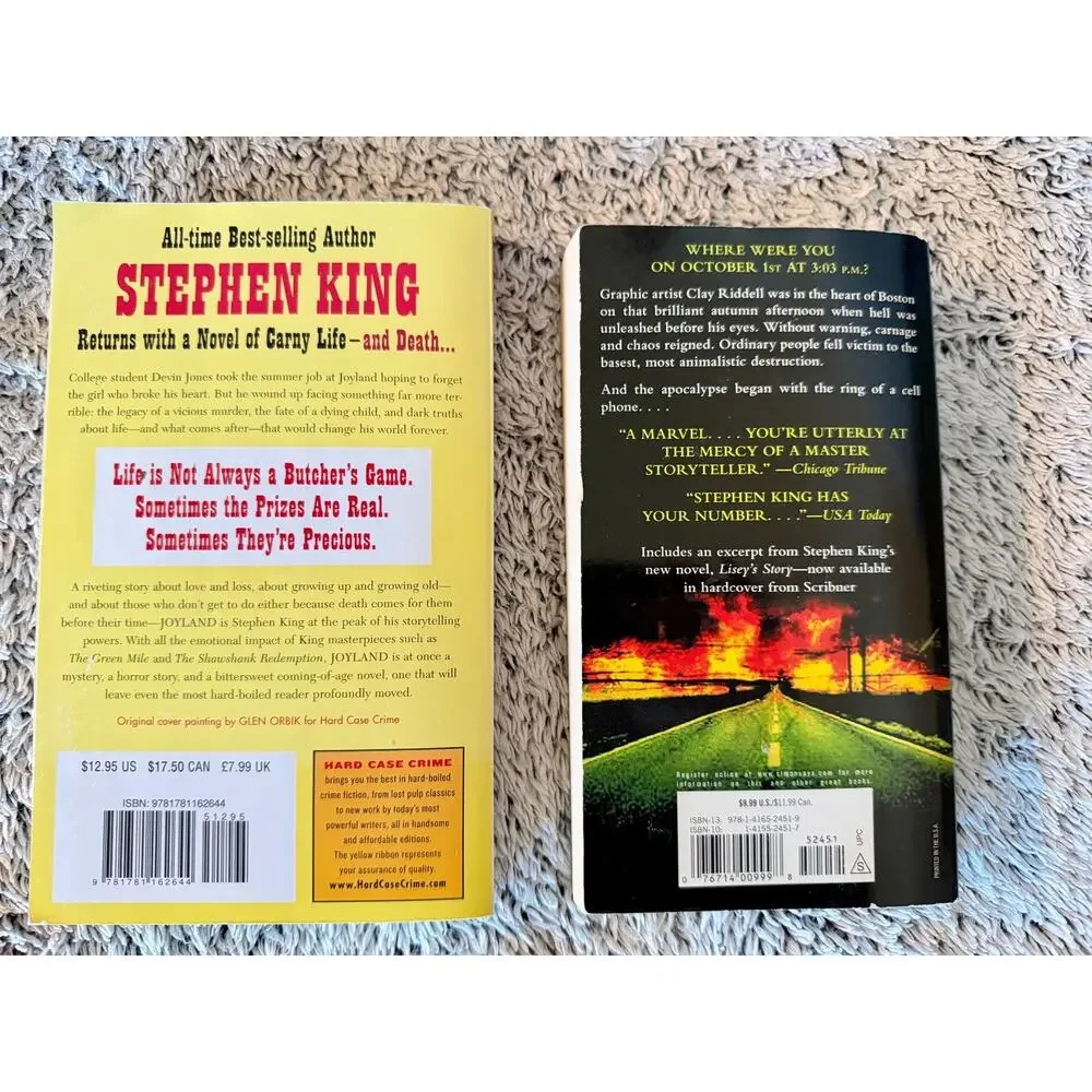 Stephen King Paperback Book Lot Joyland Hard Case Crime Cell Horror Lot of 2